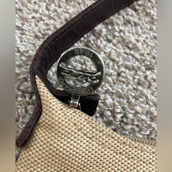 Longchamp Paris Vintage Small Shoulder Bag Brown Leather - Picture 7 of 13